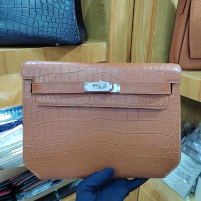 wholesale quality hermes kelly depeches 25 crocodile brown